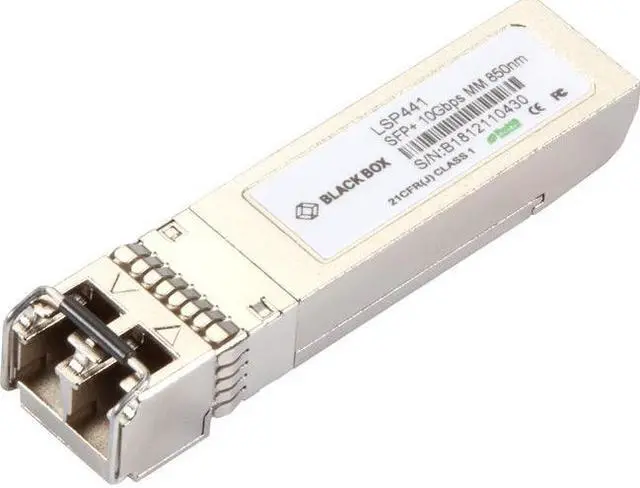 Alt view image 3 of 7 - Black Box SFP+ Module - For Data Networking, Optical Network 1 LC Duplex 10GBase-LX Network - Optical Fiber Multi-mode - 10 Gigabit Ethernet - 10GBase-X
