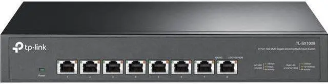 Alt view image 5 of 12 - TP-Link TL-SX1008 | 8 Port 10G/Multi-Gig Unmanaged Ethernet Switch | Desktop/Rackmount | Plug & Play | Sturdy Metal Casing | Limited Lifetime Protection | Speed Auto-Negotiation