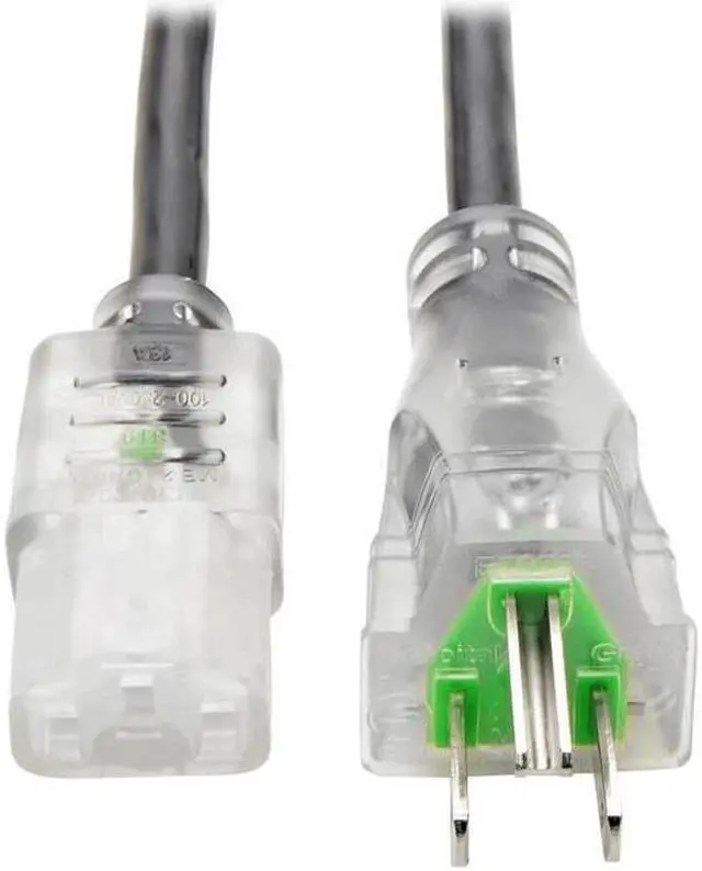 Alt view image 6 of 8 - Tripp Lite Model P006-010-HG13CL 10 ft. Hospital-Grade Computer Power Cord with Clear Plugs, 13A, 16 AWG (NEMA 5-15P to IEC-320-C13)
