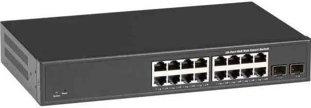Alt view image 5 of 8 - Black Box Gigabit Ethernet Switch Web Smart Eco Fanless 18-Port LGB2118AR2