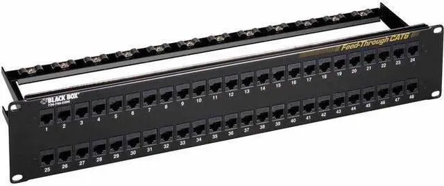 Alt view image 3 of 7 - Black Box CAT6 Feed-Through Patch Panel - Unshielded, 48-Port (jpm820a)