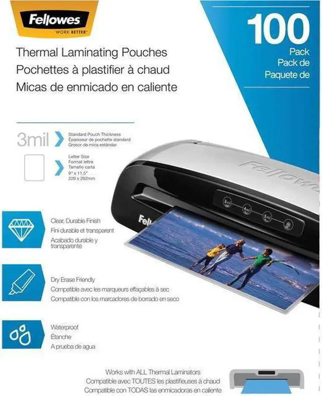 Alt view image 20 of 20 - Fellowes Laminating Pouches Letter Size Hot Pouch 9 x 11.5 3 mil 100 pack 5743301