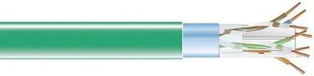 Alt view image 6 of 12 - Black Box EVNSL0617A-1000 CAT6 400-MHz Solid Bulk Cable - Shielded, Plenum, Green, 1000 ft. Spool