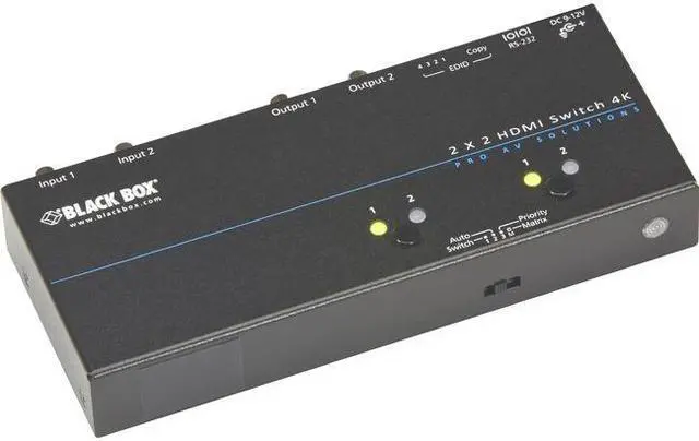 Alt view image 6 of 10 - Black Box 4K HDMI Matrix Switch - 2 x 2