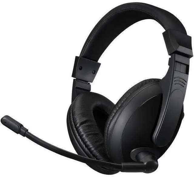 Alt view image 15 of 20 - Adesso Black Xtream H5U USB Connector Stereo USB Multimedia Headphone/Headset with Microphone