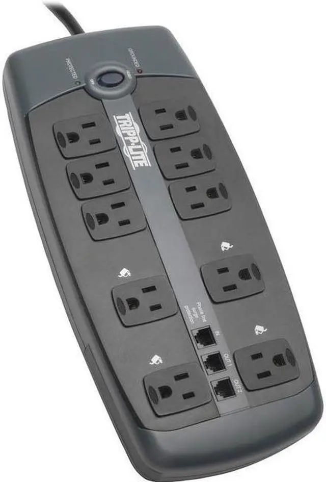 Alt view image 20 of 20 - Tripp Lite TLP1008TEL 8ft. 10 Outlets 2395 Joules Protect It! Surge Suppressor
