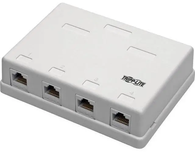 Alt view image 3 of 17 - Tripp Lite Cat6 Surface-Mount Box 4-Port Unshielded 110 Idc Punchdown Rj45