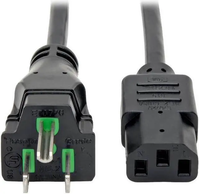 Alt view image 6 of 9 - Tripp Lite Model P006-025-HG15 25 ft. Hospital-Grade Computer Power Cord, 15A, 14 AWG (NEMA 5-15P to IEC-320-C13)