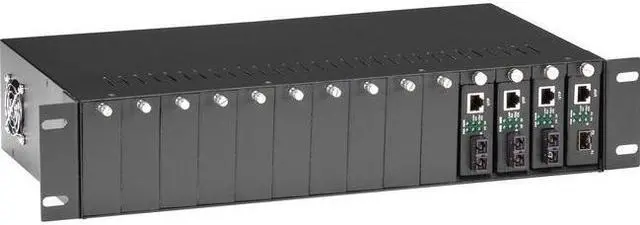 Alt view image 5 of 8 - Black Box LHGC-RACK Copper to Fiber Media Converter Chassis - 2U 14-Slot