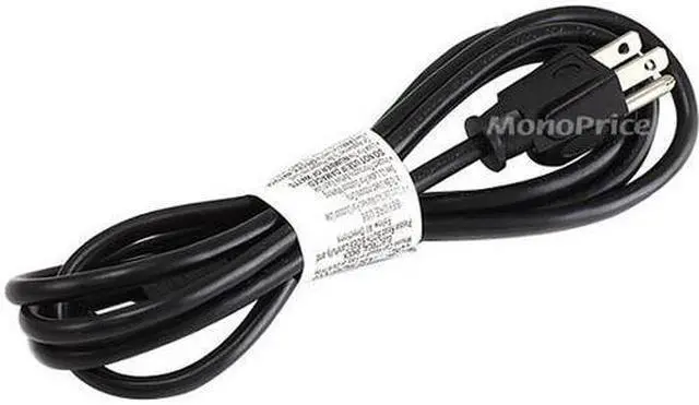 Alt view image 9 of 19 - Monoprice Power Cord - 6 Feet - Black | NEMA 5-15P to IEC 60320 C5, 18AWG, 10A/1250W, 3-Prong