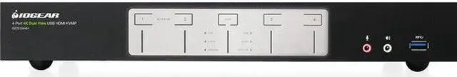 Main image of IOGEAR 4-Port 4K Dual View KVMP Switch with HDMI Connection, USB 3.0 Hub and Audio