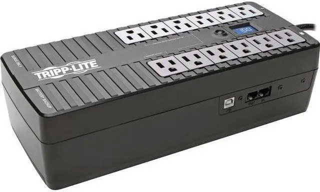 Main image of Tripp Lite UPS 850VA 425W Eco Green Battery Back Up LCD 120V USB RJ11 PC 12 Outlet