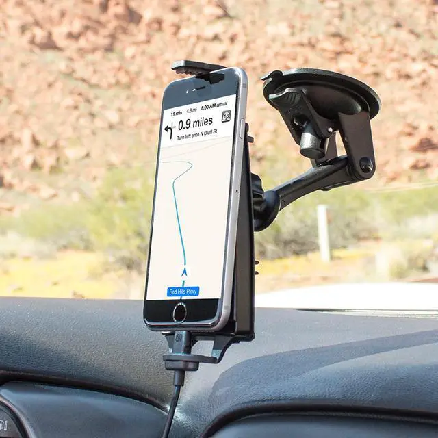 Alt view image 2 of 5 - iBOLT iPro2 MFI Approved Car Dock/Desk Dock/Mount/Holder/for iPhone 13 Pro/ 13 Max/ 12 / 11/ 10 MAX/X / 8/8 Plus with Integrated 2 Meter Lightning Connector