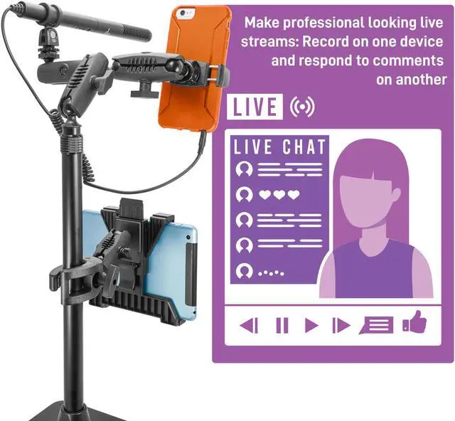 Alt view image 4 of 7 - iBOLT Stream-Cast Creator Custom mount kit with over 60 variations- great for live streaming tutorial videos and photos. Great for crafters, bakers, artists- iPhone 11 Pro, Samsung Galaxy S10/ Note 20