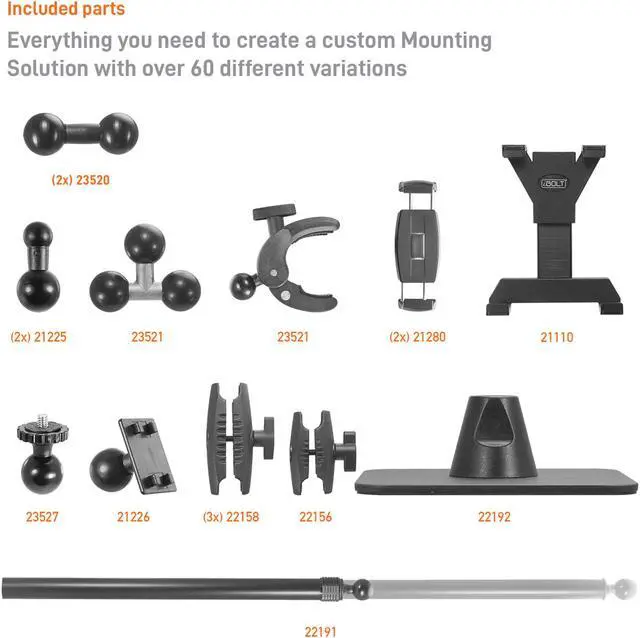 Alt view image 5 of 7 - iBOLT Stream-Cast Creator Custom mount kit with over 60 variations- great for live streaming tutorial videos and photos. Great for crafters, bakers, artists- iPhone 11 Pro, Samsung Galaxy S10/ Note 20
