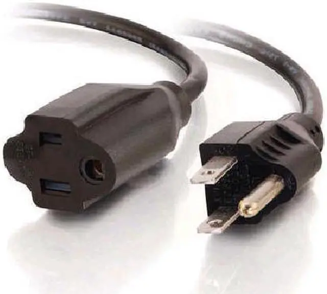 Alt view image 5 of 9 - C2G 03115 18 AWG Outlet Saver Power Extension Cord - NEMA 5-15P to NEMA 5-15R, TAA Compliant, Black (6 Feet, 1.82 Meters)