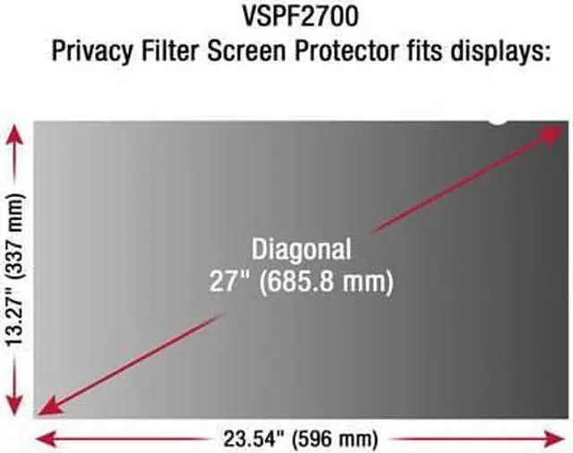 Alt view image 9 of 14 - ViewSonic VSPF2700 Privacy Filter Screen Protector, Black, Support 27 Inch Monitor