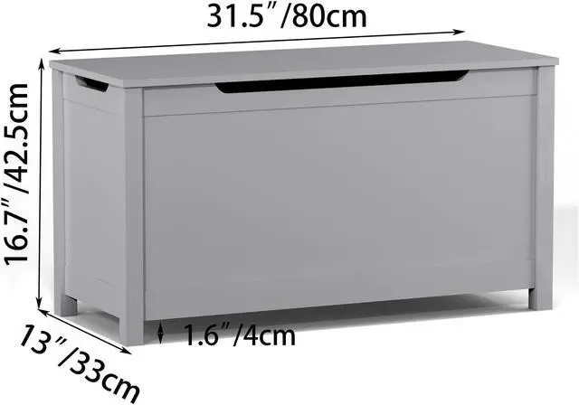 Alt view image 2 of 7 - Mersco Wooden Kids Toy Box Storage Organizer with Lids,Large Toy Chest for Kids Baby Toddler-Toy Storage Bins Outdoor & Indoor Nursery Organizer,Wood Chest for Bedroom Living Room,Gray