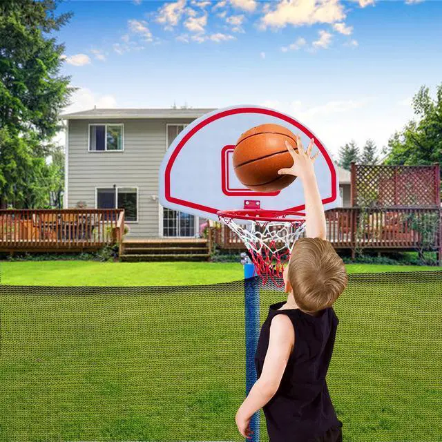 Alt view image 4 of 7 - Trampoline 1500 LBS 15FT Outdoor Trampoline with Safety Enclosure Net, Backyard Trampoline, Recreational Heavy-Duty Trampoline for Kids Adult Basketball Hoop, Basketball-ASTM Approved