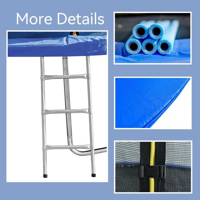 Alt view image 5 of 7 - 14FT Indoor Trampoline for Kids Outdoor Play for Kids Trampoline Basketball Hoop Attachment with Enclosure Net Easy to Assemble Recreational Trampoline