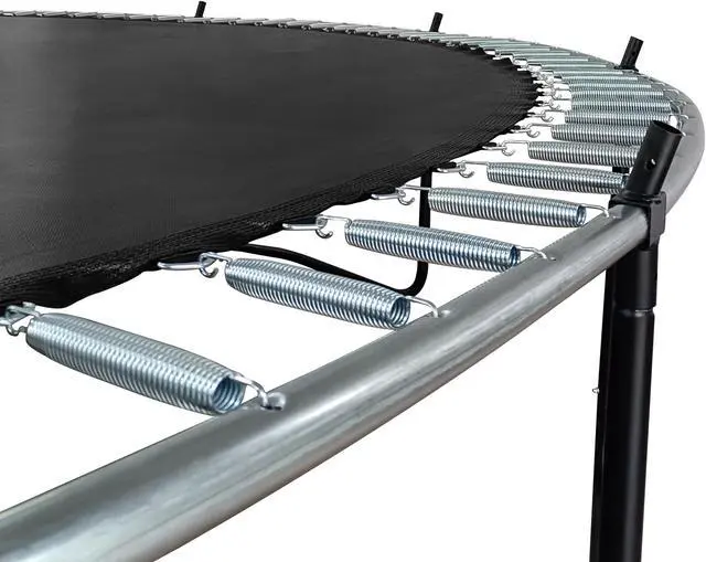 Alt view image 5 of 7 - Mersco 10FT Kid Trampoline Outdoor With Basketbal & Hoop, Airpump, Pumpkin Rebounder Trampoline For Kids And Adults With Safety Enclosure Net & Ladder,Ideal Kids Gifts For New Year And Birthday Green