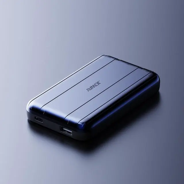 Alt view image 6 of 7 - JOWAY JP281 10000mAH magnetic power bank Suitable for iphone 11/12 Huawei P30 Blue