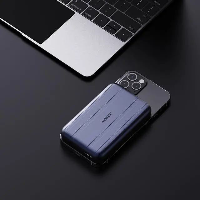 Alt view image 5 of 7 - JOWAY JP281 10000mAH magnetic power bank Suitable for iphone 11/12 Huawei P30 Blue