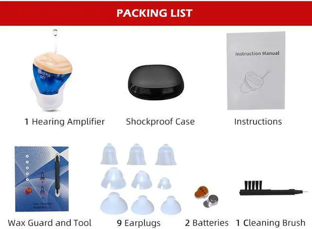 Alt view image 6 of 6 - IncenSonic Hearing Amplifier Sound Amplifier with Digital Noise Reduction to Aid and Assist Hearing for Adults (1 Pair)