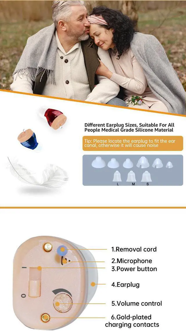 Alt view image 6 of 7 - IncenSonic Rechargeable Hearing Aid Sound Amplifier in-the-Canal (ITC) Preconfigured Full Digital Hearing Amplifier for the Mild-moderate Hard of Hearing Individuals (Set of 1 Pair)