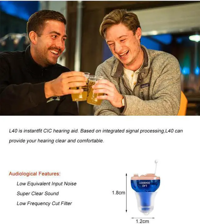 Alt view image 7 of 7 - IncenSonic Hearing Aid Amplifiers for Seniors Adults Noise-Cancelling - a tiny one-piece completely-in-the-canal (CIC) Invisible Adjustable Tone Voice Sound Amplifiers (Set of 1 Pair)
