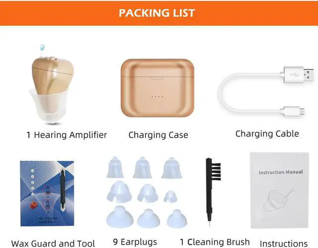 Alt view image 6 of 7 - 6 Cannel New Rechargeable Hearing Aids for Deafness/Elderly Adjustable Wireless Invisible Mini Ear Sound Amplifier with Charing Box