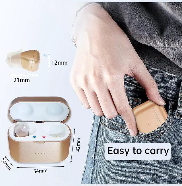 Alt view image 5 of 7 - 6 Cannel New Rechargeable Hearing Aids for Deafness/Elderly Adjustable Wireless Invisible Mini Ear Sound Amplifier with Charing Box