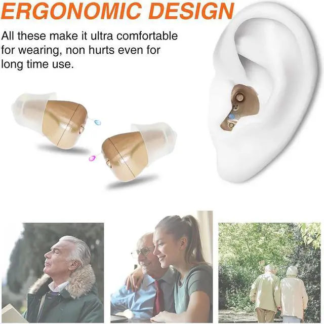 Alt view image 7 of 7 - 6 Cannel New Rechargeable Hearing Aids for Deafness/Elderly Adjustable Wireless Invisible Mini Ear Sound Amplifier with Charing Box