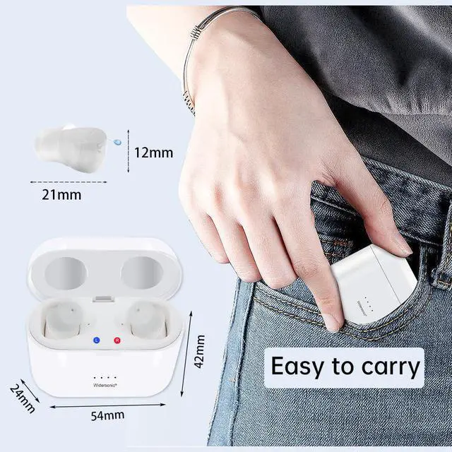 Alt view image 4 of 6 - Digital Hearing Aids Rechargeable SR101 Audifonos 10 Channels Hearing Device 5 Colours Hearing Amplifier for Elderly Champagne-Left