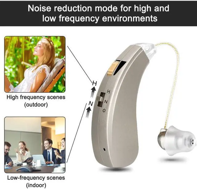 Alt view image 6 of 6 - Rechargeable Hearing Aids AAB52SP Audifonos Mini Sound Amplifiers Wireless Ear for Elderly Moderate Loss AAB52SP-Right