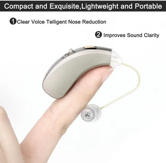 Alt view image 4 of 6 - Rechargeable Hearing Aids AAB52SP Audifonos Mini Sound Amplifiers Wireless Ear for Elderly Moderate Loss AAB52SP-Right
