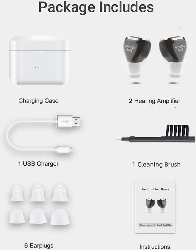 Alt view image 7 of 7 - Elderly Rechargeable Magnetic Hearing Aid USB Mini Inner Ear Portable Amplifier SR02 Adjustable Audio