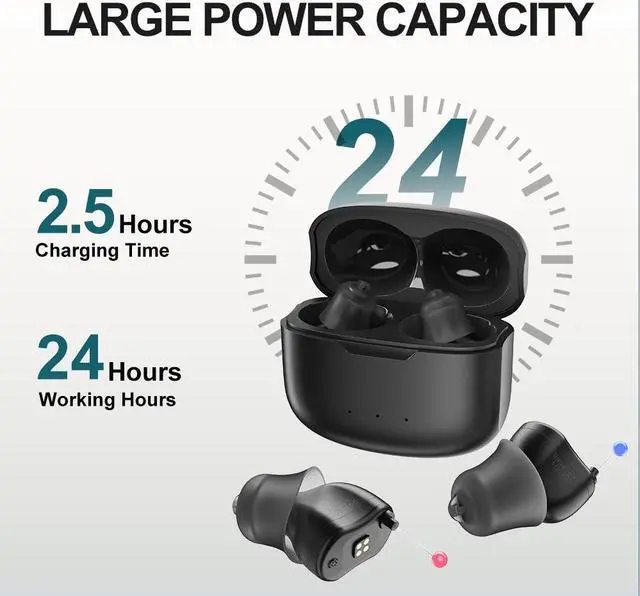 Alt view image 4 of 6 - Elderly Hearing Aids Noise Reduction CIC Rechargeable Mild To Moderate Hearing Loss Adult Comfort Digital Hearing Amplifier