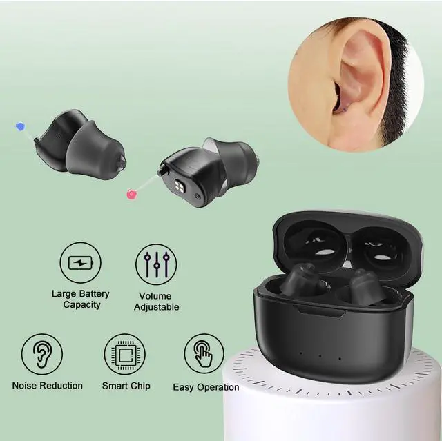 Main image of Elderly Hearing Aids Noise Reduction CIC Rechargeable Mild To Moderate Hearing Loss Adult Comfort Digital Hearing Amplifier