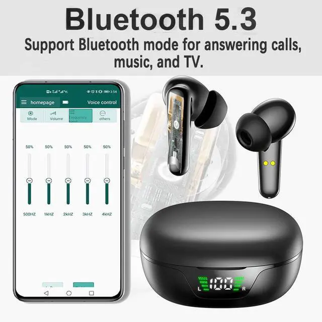 Alt view image 6 of 6 - IncenSonic Bluetooth Hearing Aid with APP Volume Adjustment, Compact Design, Single 8-Hour Battery Life, 24-Hour Use with Charging Box, Health & Personal Care