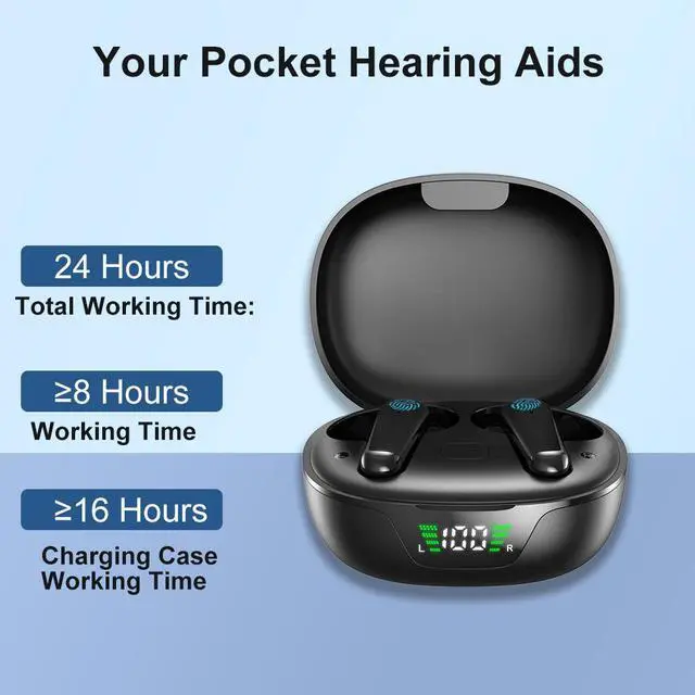 Alt view image 4 of 6 - IncenSonic Bluetooth Hearing Aid with APP Volume Adjustment, Compact Design, Single 8-Hour Battery Life, 24-Hour Use with Charging Box, Health & Personal Care