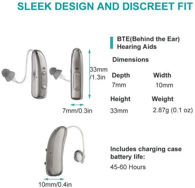 Alt view image 2 of 7 - Rechargeable Behind ear hearing aids, Bluetooth with App control (Ref: R03L1)