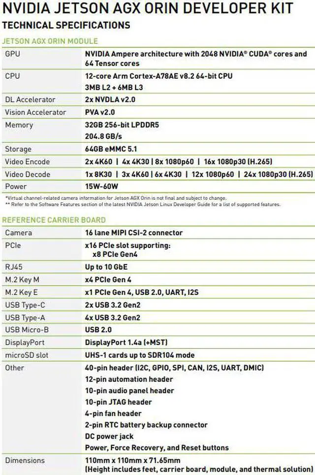 Alt view image 3 of 3 - NVIDIA Jetson AGX Orin Development Kit AI Visual Recognition Grade Computing Official Artificial Intelligence
