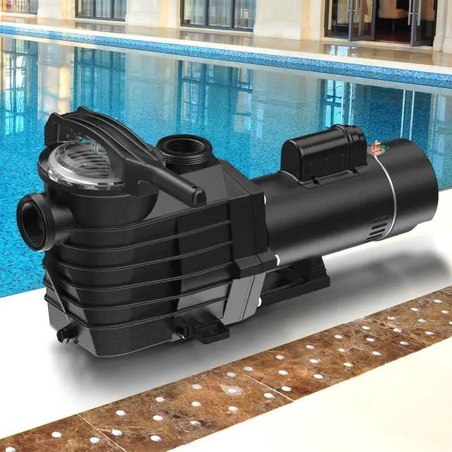 Alt view image 7 of 7 - 2.5HP 6420GPH Pool Pumps Above Ground and Inground, 115v/230v Dual Voltage Swimming Pool Pumps, Super Power, Salt/Fresh Water, IP44 Waterproof, Energy Saving