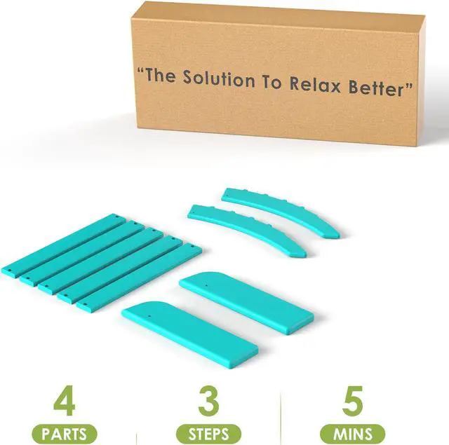 Alt view image 3 of 6 - Adirondack Ottoman, HDPE All Weather Outdoor Adirondack Chair Footrest for Deck Backyard Patio Outdoor Poolside Porch Lawn Indoor, 19.7 inch Width,  Aqua 1PCS