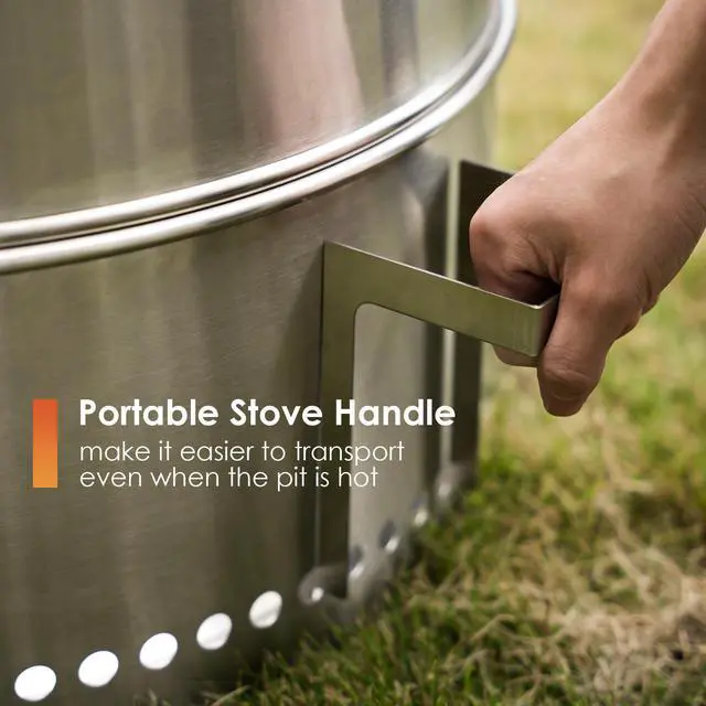 Alt view image 5 of 6 - Smokeless-Fire-Pit, 304 Stainless-Steel-Firepit, Portable Outdoor Pits for Camping with Stand Bag & Sticks & Holders, Solo Wood Burning Bonfire, Low Smoke Stove