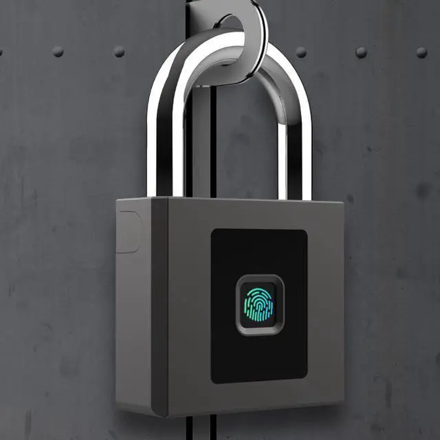 Alt view image 2 of 7 - Large Size Keyless USB Rechargeable Door Lock Fingerprint Smart Padlock Quick Unlock Zinc alloy Metal For Warehouse Factory