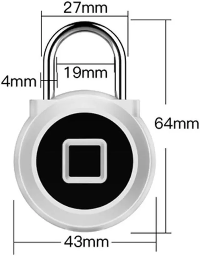 Alt view image 3 of 7 - Smart Fingerprint Padlock Keyless USB Rechargeable Door Lock Quick Unlock Zinc Alloy Metal Fingerprint Lock