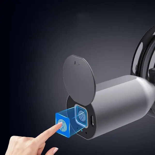Alt view image 2 of 7 - Waterproof Bike Lock Fingerprint Padlock Bicycle Safe Anti-theft Anti-shear Smart Door Lock for Motorcycle Gate Outdoor