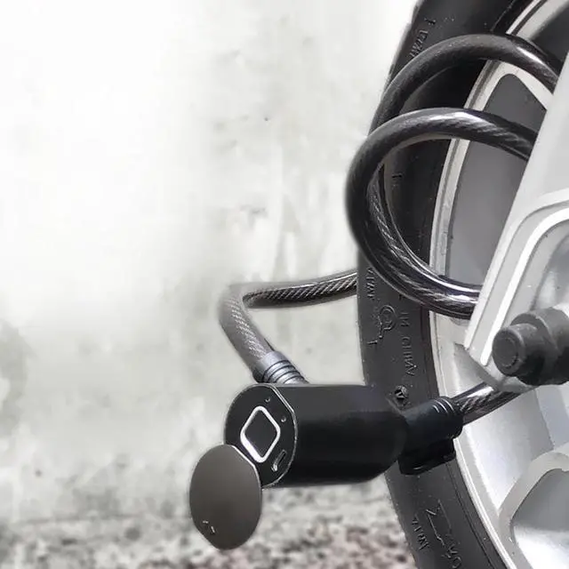 Alt view image 6 of 7 - Waterproof Bike Lock Fingerprint Padlock Bicycle Safe Anti-theft Anti-shear Smart Door Lock for Motorcycle Gate Outdoor